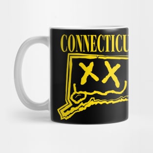 Grunge Heads Connecticut Happy Smiling 90's style Grunge Face X eyes Mug